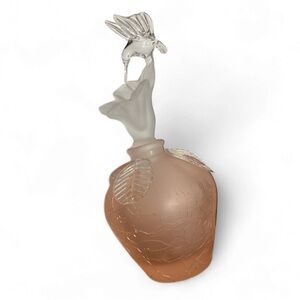 Golden Crown E&R Pink Crackle Glass Hummingbird Perfume Bottle